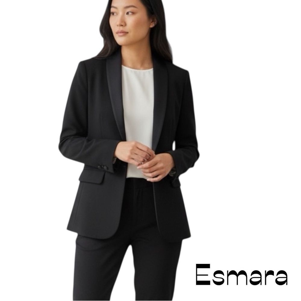Esmara by Heidi Klum Black Velvet Trim Evening Glam Jacket NWOT Size 8